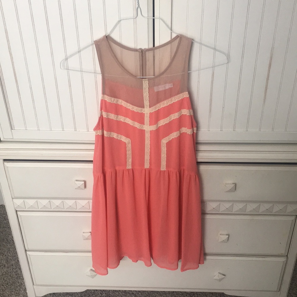 Peach lace dress